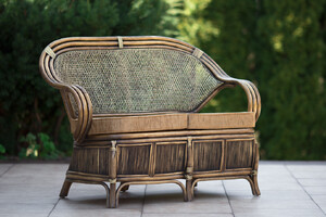 Sofa rattanowa, ławka stylizowana, dwuosobowa do domu i ogrodu