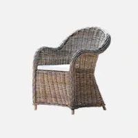 Szary fotel rattanowy