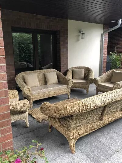 meble naturalne taras z rattanu