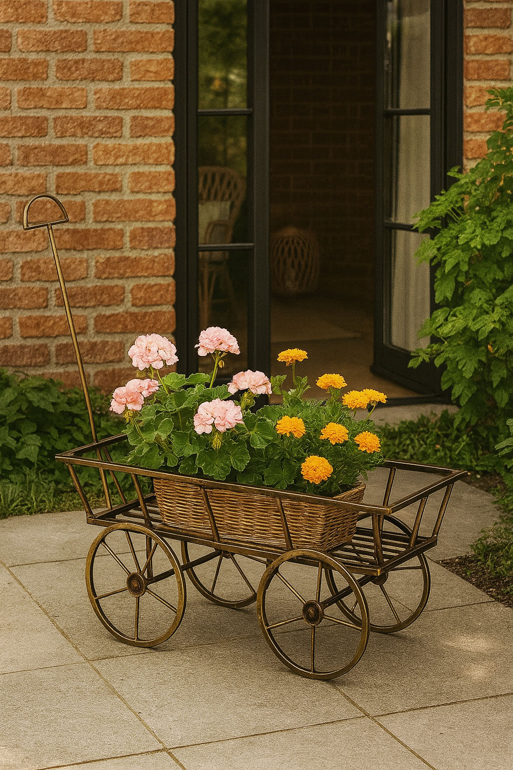 stylowy kwietnik metalowy rowerek