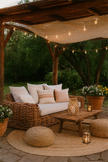 sofa rattanowa ogrodowa naturalna