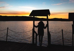 Sonnenuntergang, der schöne Moment jedes Tages