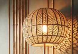 Rattanowa lampa stojąca - pomysł na piękne światło domowe