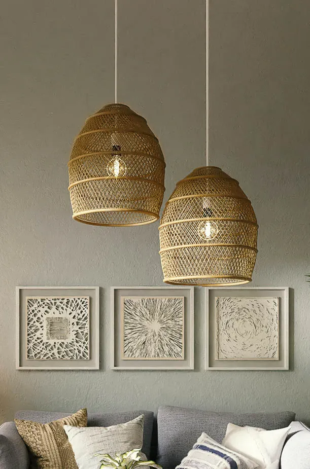 Rattanlampe Wohnzimmer