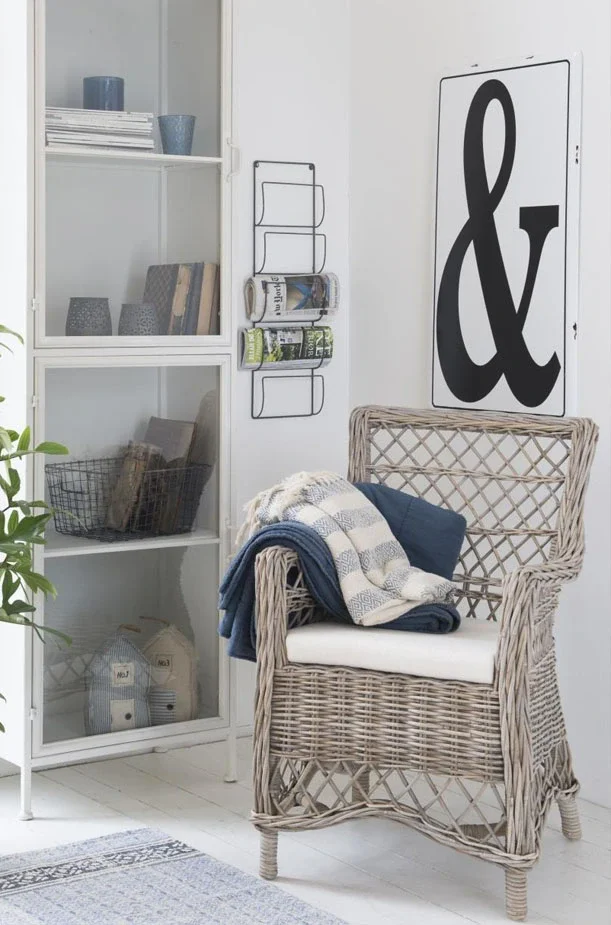 Skandinávske ratanové kreslo