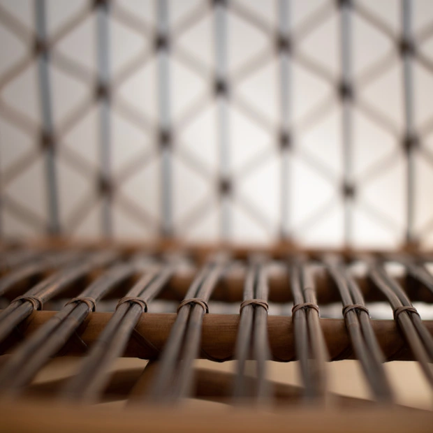 siedzisko rattanowe zbliżenie