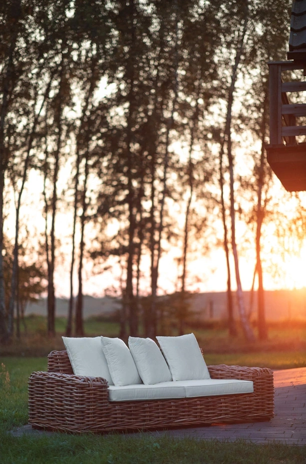 Modulares Rattan-Sofa