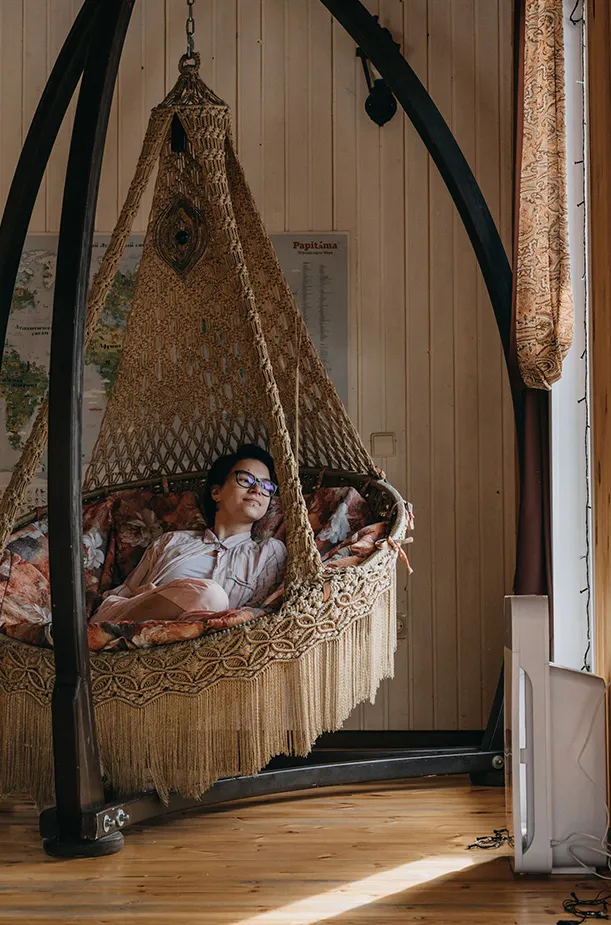 Hängesessel aus Rattan