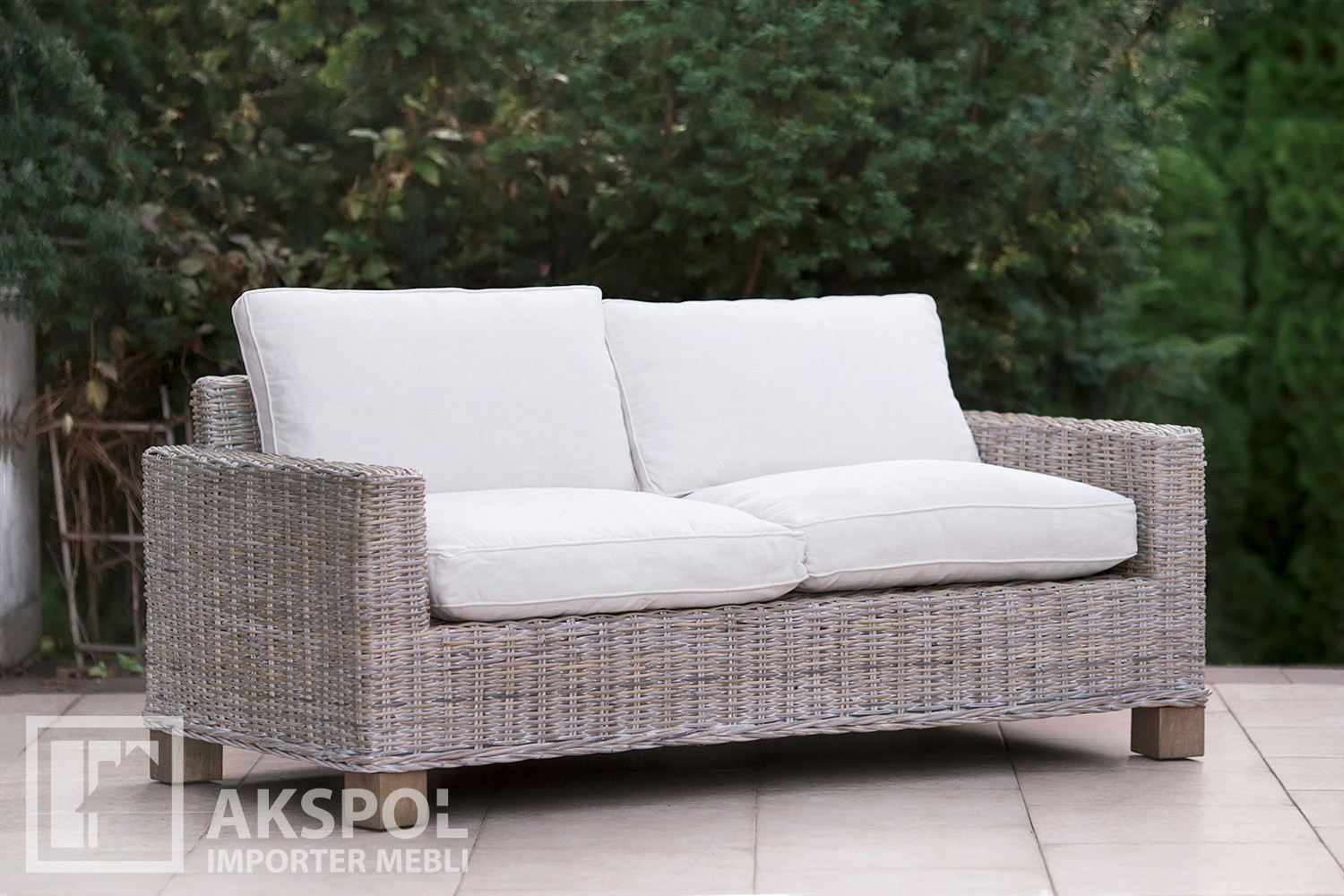 Sofa szara przecierana na biało, naturalna, do i ogrodu Akspol