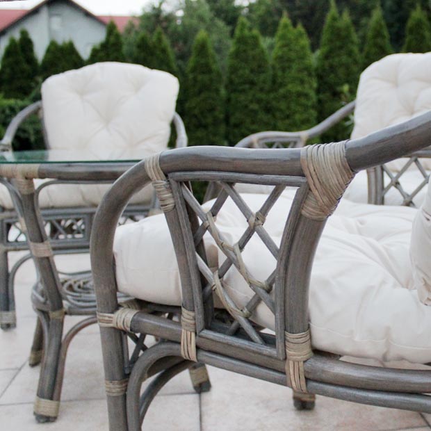 Sivý prírodný ratan, kreslo